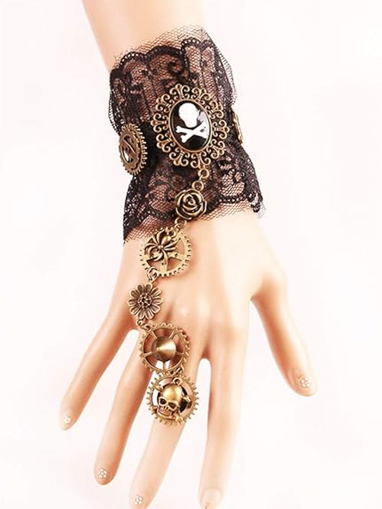 Retro Halloween Gear Steampunk Bracelet, vintage fashion, retro style - perfect for women who love vintage and retro fashion