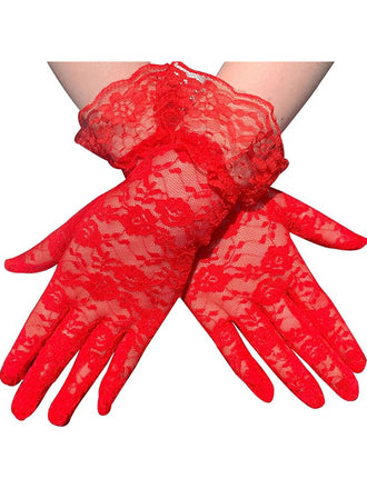 She adds this Retro Lace Floral Solid Gloves and suddenly it's 1950s perfection