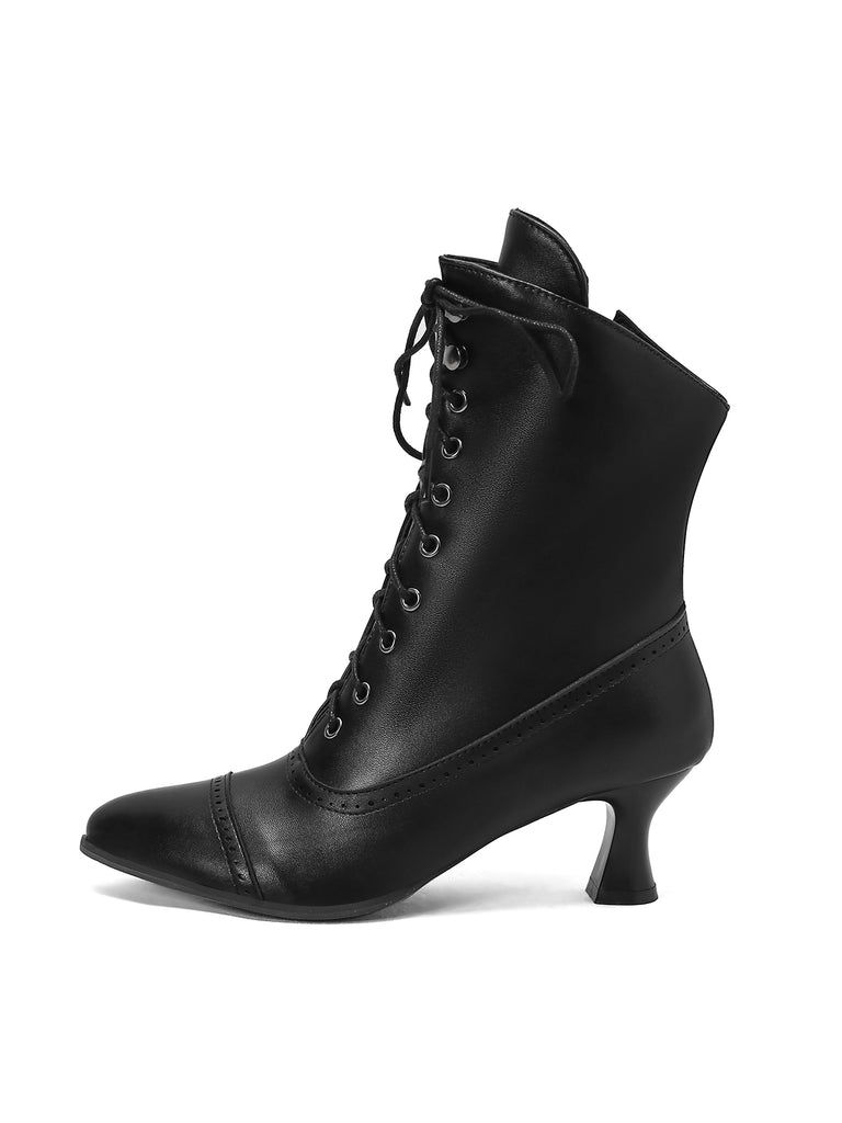 Retro Leather High Heel Boots, vintage fashion, retro style - perfect for women who love vintage and retro fashion