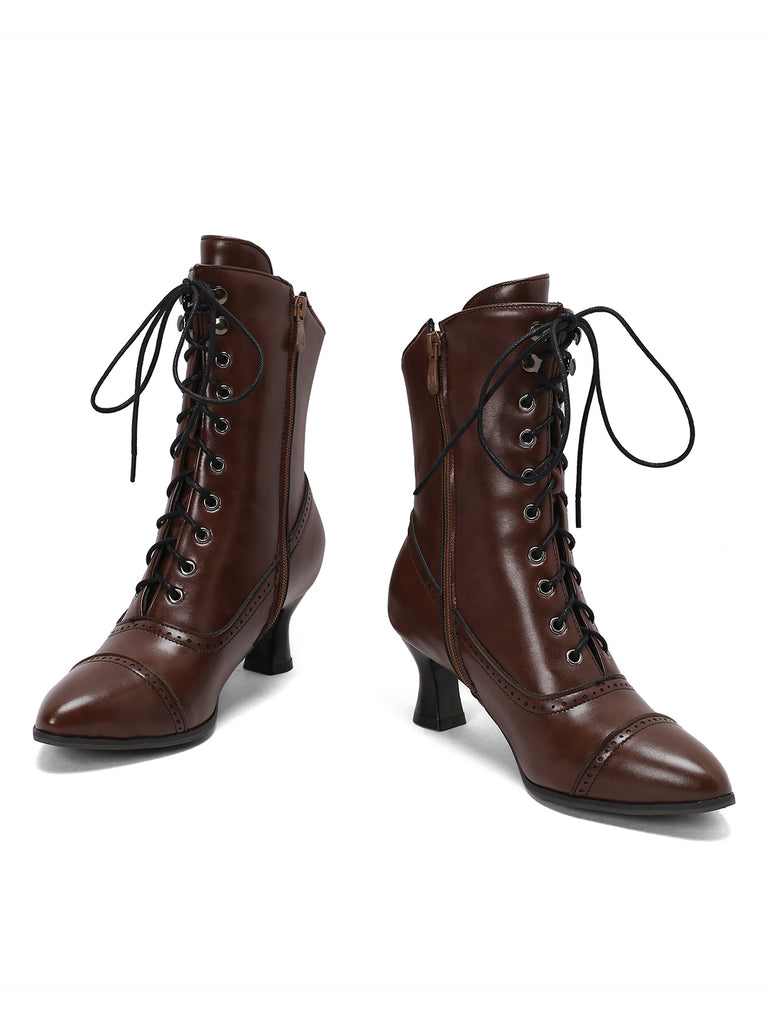 Retro Leather High Heel Boots, vintage fashion, retro style - perfect for women who love vintage and retro fashion