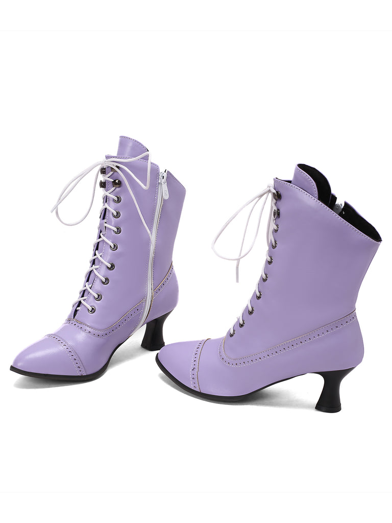 Retro Leather High Heel Boots: timeless 1950s elegance she makes her own