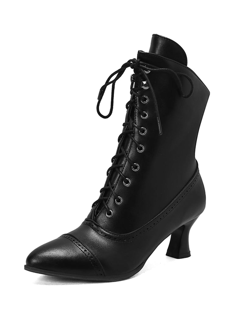 Retro Leather High Heel Boots, vintage fashion, retro style - perfect for women who love vintage and retro fashion