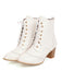 Retro Leather Medium Heel Lace-Up Combat Boots — 1950s style that transcends decades