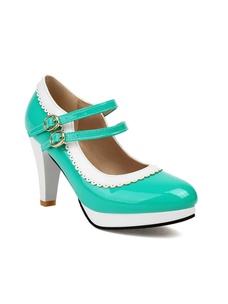 Retro Mary Jane Chunky High Heels Shoes: timeless 1950s elegance she makes her own