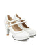 She finds her 1950s story in this Retro Mary Jane Chunky High Heels Shoes