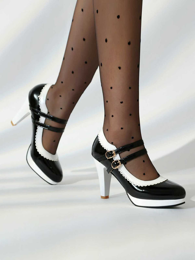 Retro Mary Jane Chunky High Heels Shoes — 1950s style that transcends decades