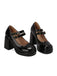 Retro Mary Jane Patent Leather Platform Chuny Heels, vintage shoes, retro heels - perfect for women who love vintage and retro fashion