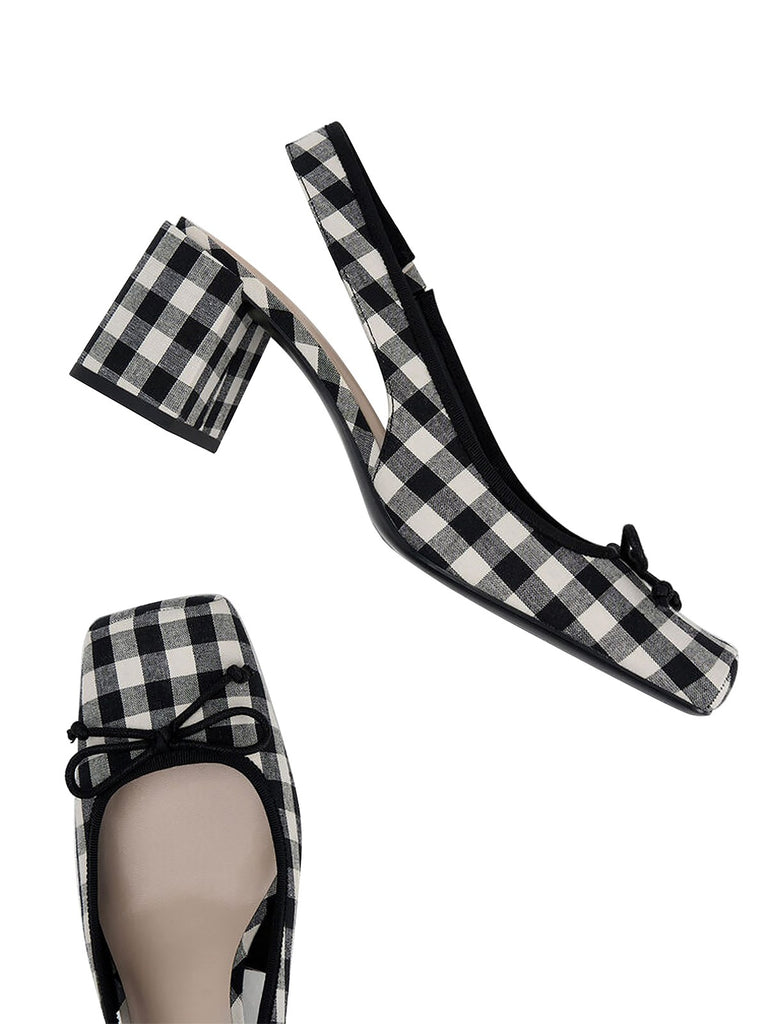 Retro Mary Jane Plaid Chunky Heel Shoes: timeless 1950s elegance she makes her own