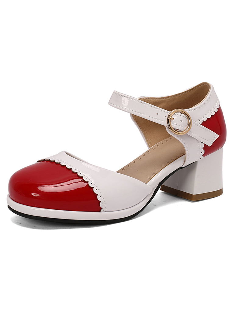 Retro Mary Jane Round Toe High Heel Shoes, vintage shoes, retro heels - perfect for women who love vintage and retro fashion