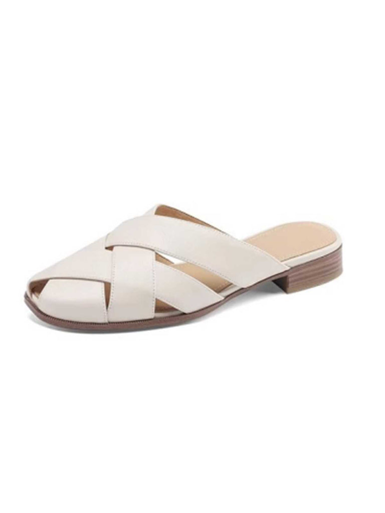 Retro PU Leather Woven Sandals: timeless 1950s elegance she makes her own