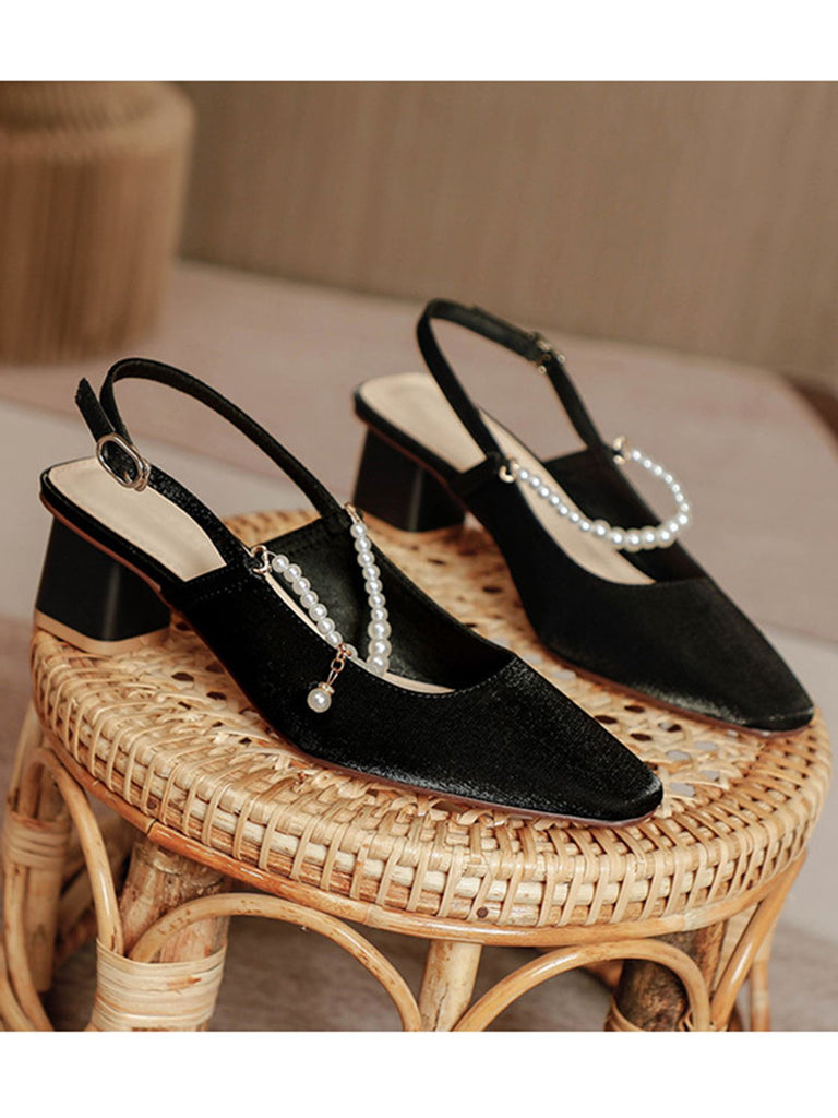 Retro Open Heel Chunky Heels Shoes: timeless 1950s elegance she makes her own