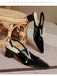 Retro Open Heel Chunky Heels Shoes — 1950s style that transcends decades