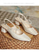 Retro Open Heel Chunky Heels Shoes — 1950s style that transcends decades