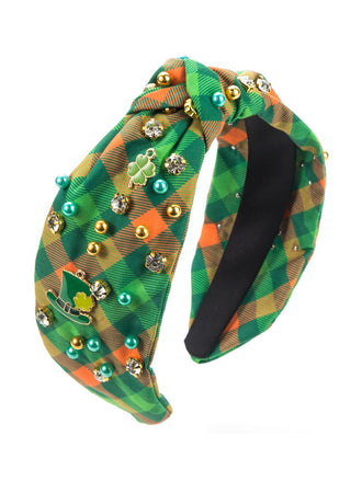 She finds her 1950s story in this Retro Plaid St. Patrick Headband