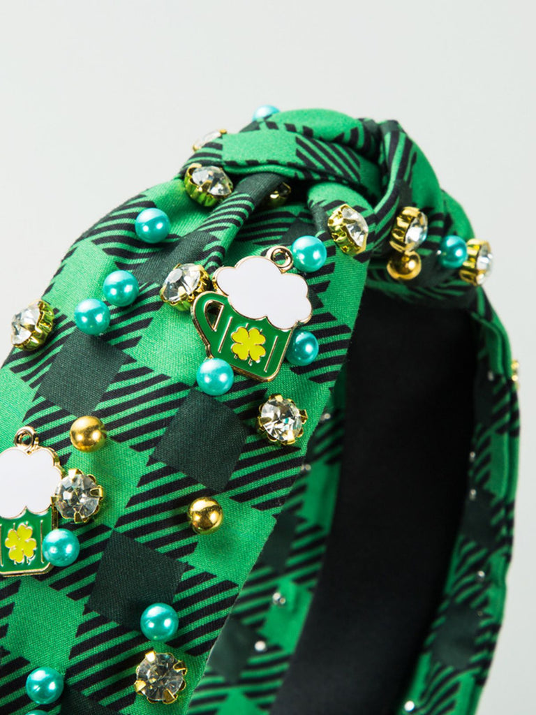 Retro Plaid St. Patrick Headband — 1950s style that transcends decades