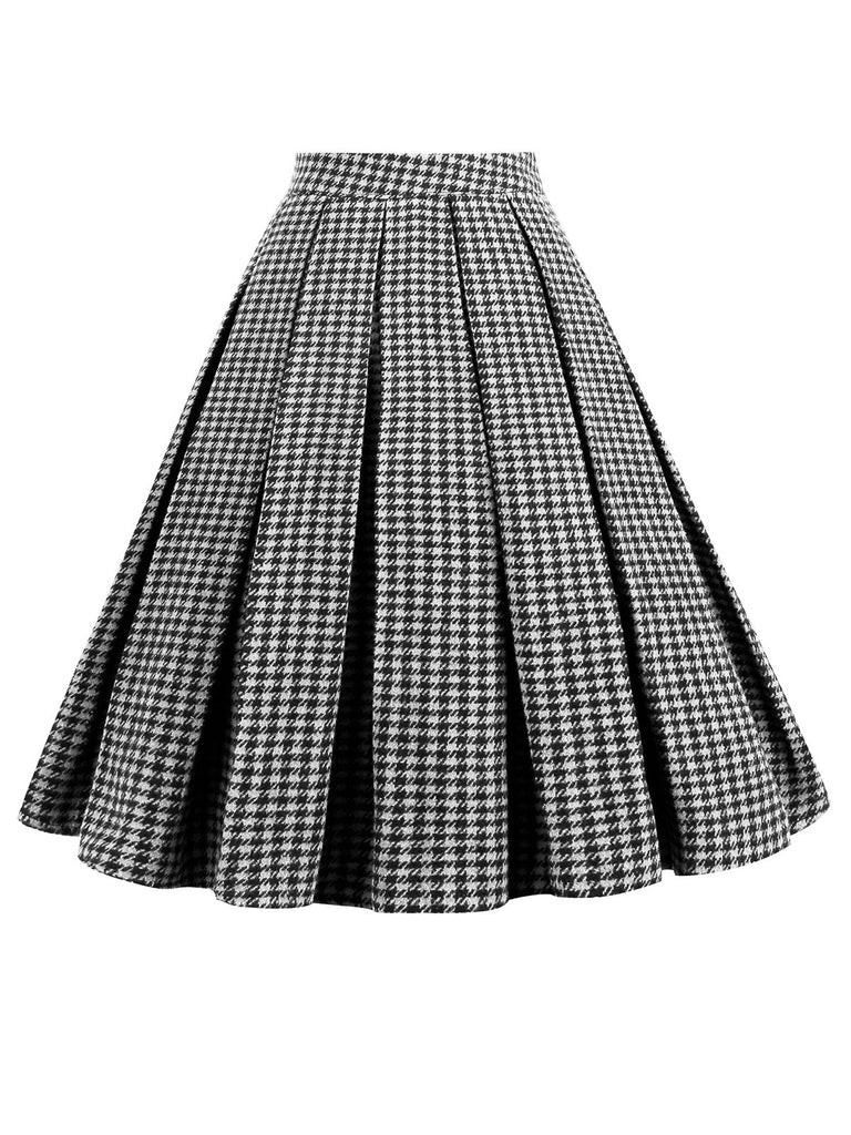 Retro Plaid Swing Panel Skirt — vintage elegance for the modern woman