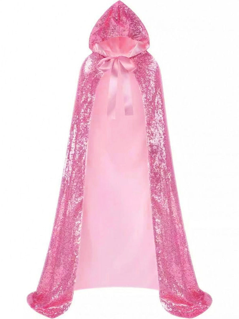 Retro Princess Style Solid Tie Hooded Cape Cloak - vintage fashion, retro style