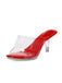 This Retro Red Transparent Instep Heeled Sandals whispers 1950s secrets to those who notice