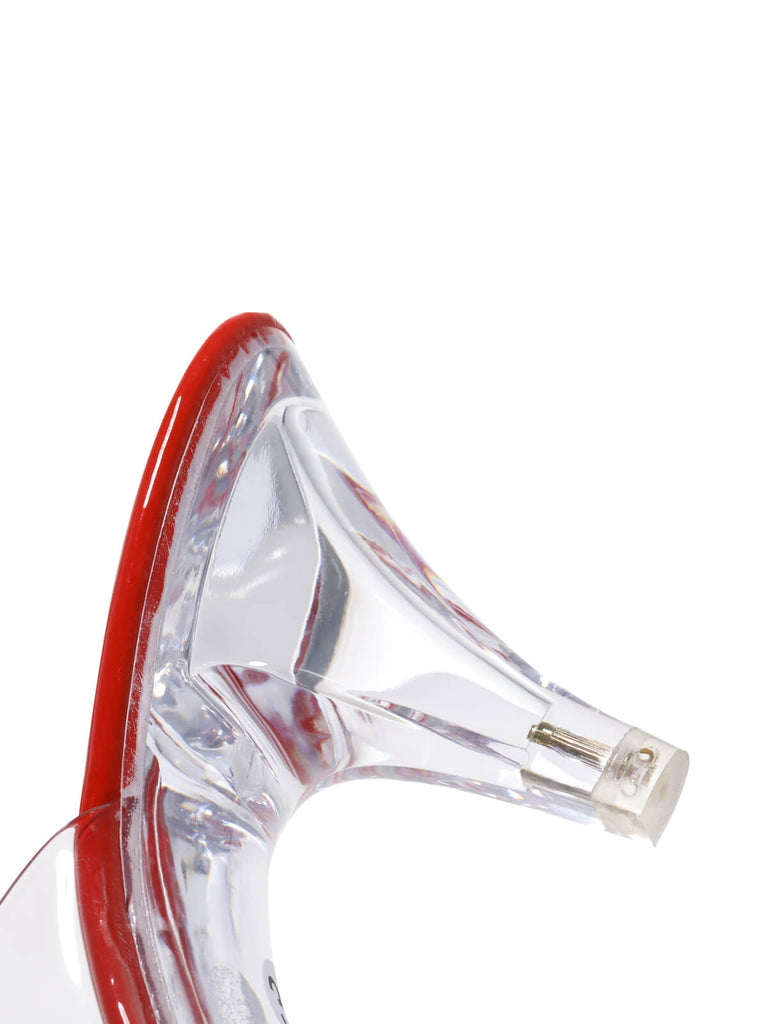 Retro Red Transparent Instep Heeled Sandals — 1950s style that transcends decades