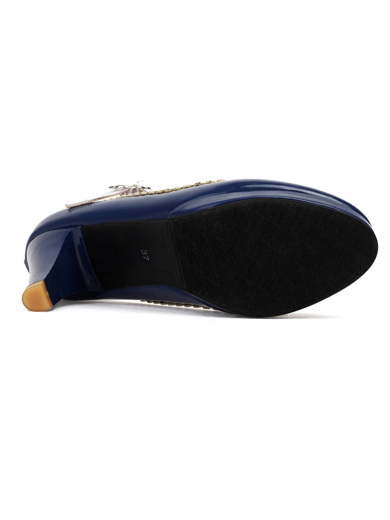 Retro Round Toe Bow High Heels Shoes, vintage shoes, retro heels - perfect for women who love vintage and retro fashion