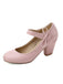 Retro Round Toe Solid Bowknot Chunky Heels - vintage shoes, retro heels