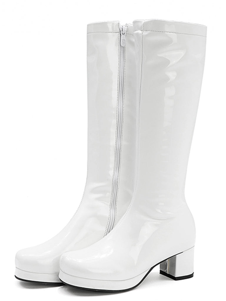 Retro Shiny Patent Leather Thigh-High Boots, vintage fashion, retro style - perfect for women who love vintage and retro fashion