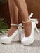 Retro Solid Color Strap Bow High Heels: timeless 1950s elegance she makes her own
