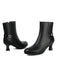 Retro Solid Faux Leather Side Zipper Ankle Boots - vintage fashion, retro style