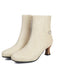 Retro Solid Faux Leather Side Zipper Ankle Boots - vintage fashion, retro style