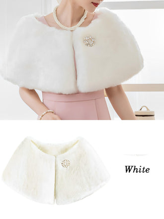 Retro Solid Rhinestone Cape With Brooch: timeless style reimagined