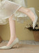 This Rhinestone Pearl Pointed Toe Stilettos Shoes whispers vintage secrets to those who notice