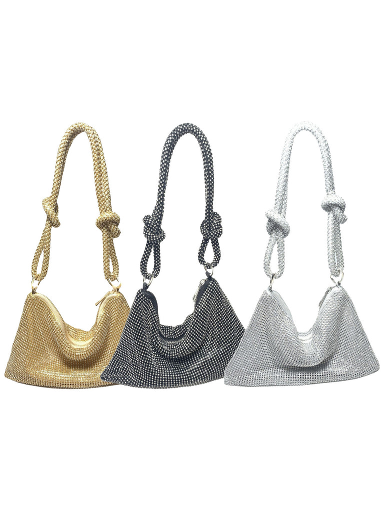 Rhinestone Sparkly Evening Handle Shoulder Bag - vintage fashion, retro style