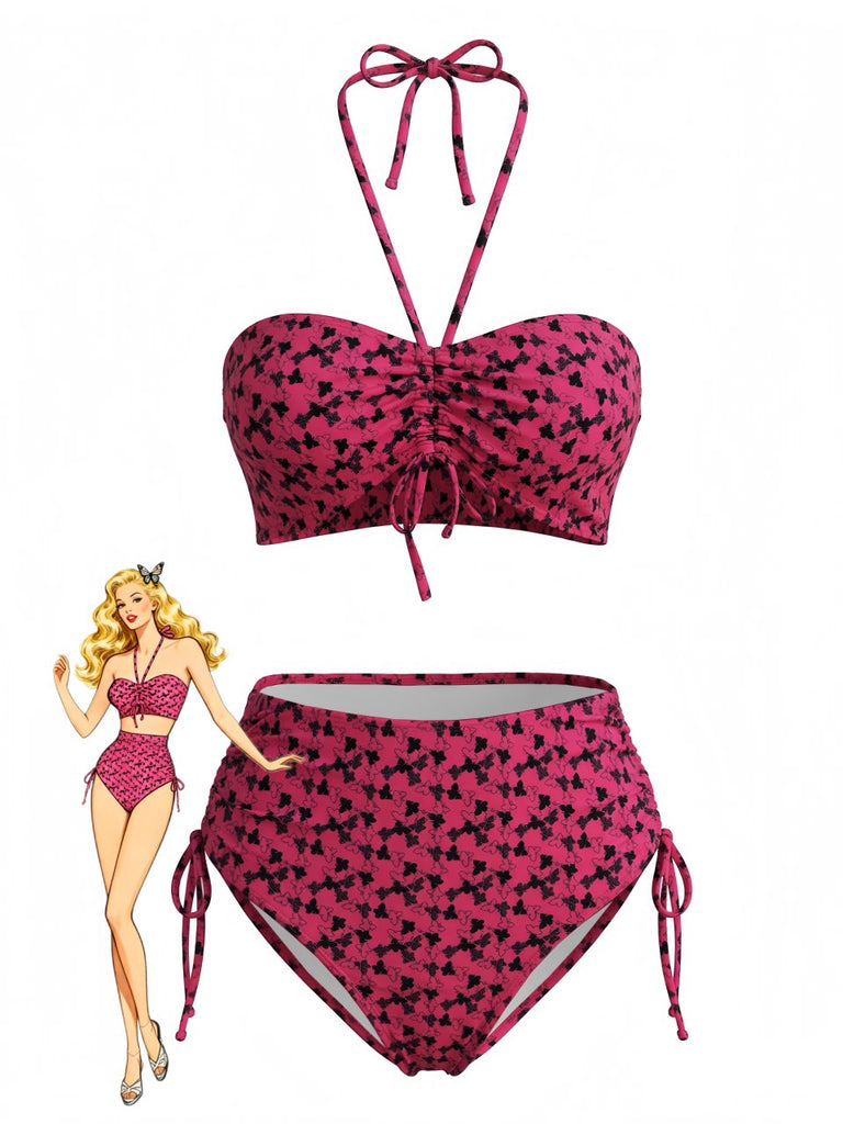 Rose-Red-1940s-Butterfly-Halter-Bikini-Set, vintage, retro, swimwear