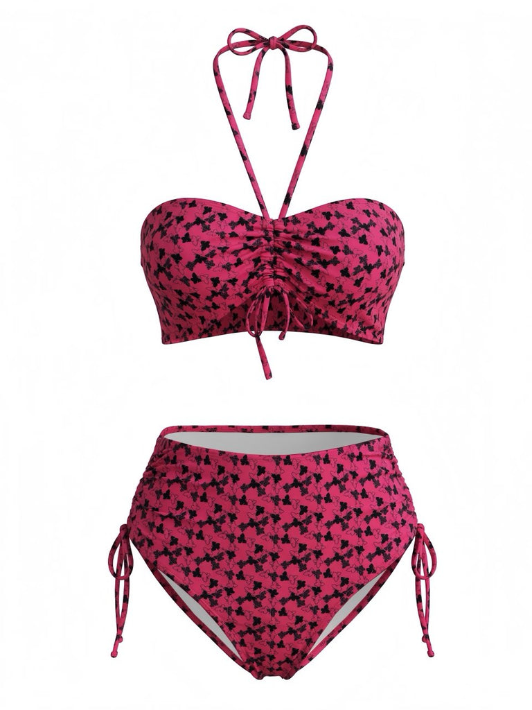 Rose-Red-1940s-Butterfly-Halter-Bikini-Set, vintage, retro, swimwear
