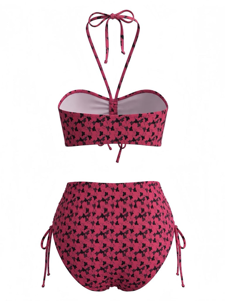 Rose-Red-1940s-Butterfly-Halter-Bikini-Set, vintage, retro, swimwear