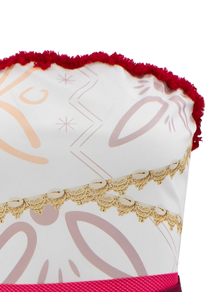 This Rose Red 1940s Moana-Inspired Costume Outfit whispers 1940s secrets to those who notice