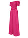 Rose Red 1950s Off-Shoulder Ruffles Solid Jumpsuit, vintage romper, retro jumpsuit - perfect for women who love vintage and retro fashion