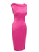 Rose Red 1960s Satin Solid Pencil Dress — vintage elegance for the modern woman