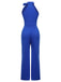 Royal Blue 1930s Tie Neck Jumpsuit, vintage romper, retro jumpsuit - perfect for women who love vintage and retro fashion