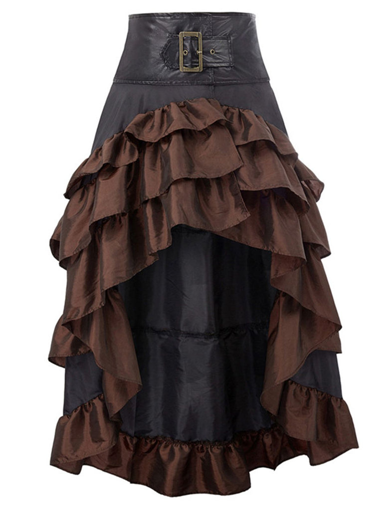 Ruffle Patchwork Irregular Skirt: timeless style reimagined