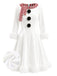 Red & White 1950s Christmas Snowman Velvet Dress