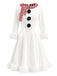 Red & White 1950s Christmas Snowman Velvet Dress