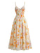 Multicolor 1930s Floral V-Neck Bohemian Slip Dress, vintage dress, retro fashion, floral print - perfect for women who love vintage and retro fashion