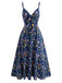 1930s Floral V-Neck Bohemian Bow-Front Slip Dress, vintage dress, retro fashion, floral print - perfect for women who love vintage and retro fashion