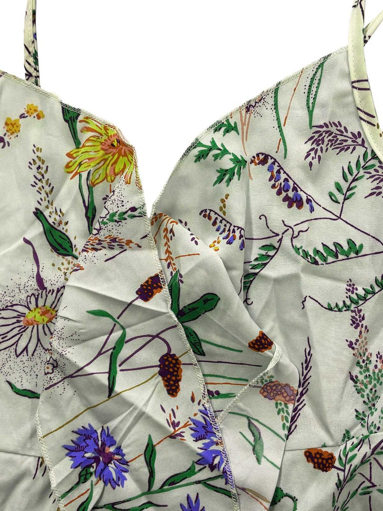 1930s Floral V-Neck Bohemian Bow-Front Slip Dress, vintage dress, retro fashion, floral print - perfect for women who love vintage and retro fashion
