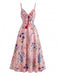 1930s Floral V-Neck Bohemian Bow-Front Slip Dress, vintage dress, retro fashion, floral print - perfect for women who love vintage and retro fashion