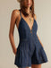 1950s Denim Tie Waist One Piece Romper 6