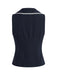 Navy 1950s Lapel Sleeveless Bodycon T-Shirt 2