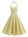 1930s Floral Halter Striped Vintage Dress 4