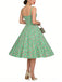 Green 1950s Gingham Cotton Cherry Spaghetti Strap Dress, vintage dress, retro fashion, rockabilly, pin-up fashion - perfect for women who love vintage and retro fashion